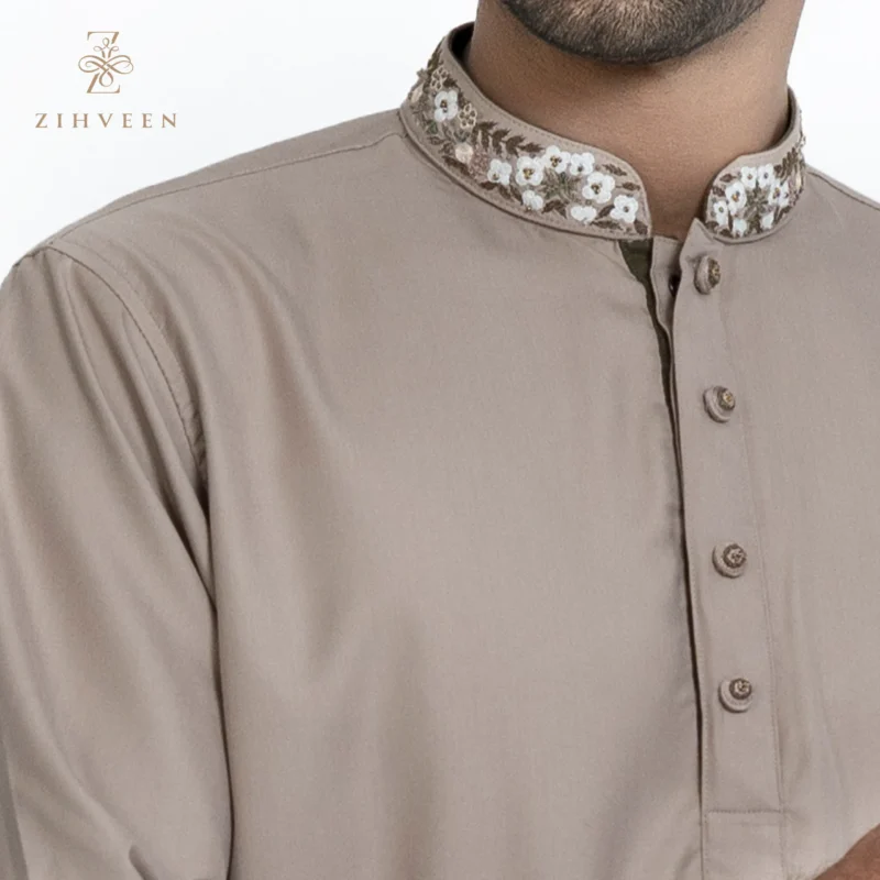 Peach Pink  with Floral  Zardozi - ZVPPZ12A