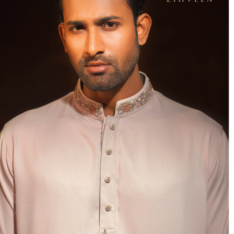 Apricot pink with decorous Zardoji