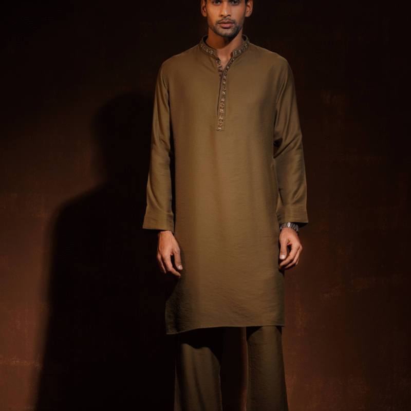 Mystic Gold with Elegant Collar and box plate Zardoji Co-ords set