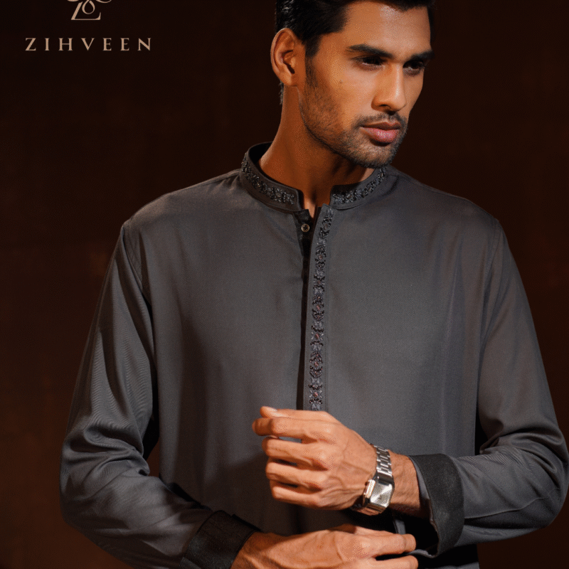 Paynes Gray with Elegant Collar and box plate Zardoji